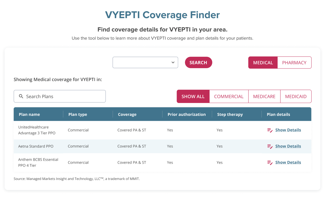 VYEPTI Coverage Finder icon